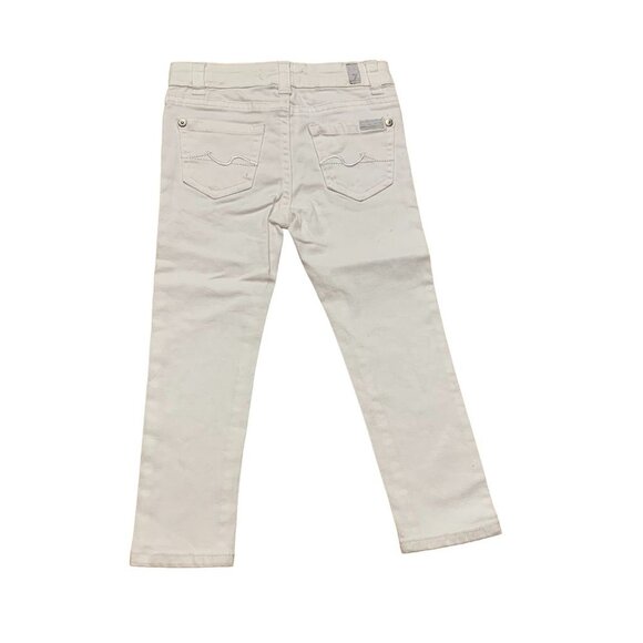 NWOT Seven for all Mankind White Kids Jeans Size 4 Adjustable button waist - Picture 2 of 8